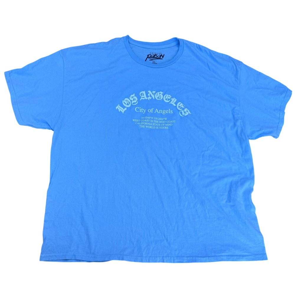 Popular Poison T-Shirt Blue Los Angeles Graphic Mens 2XL